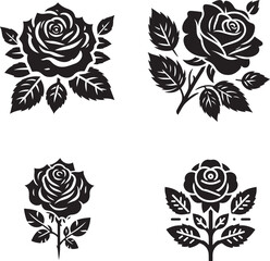  rose silhouette Designe vector Art Ai Generator 