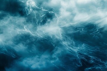 abstract blue ocean waves or cloudy sky in motion dreamlike fantasy background