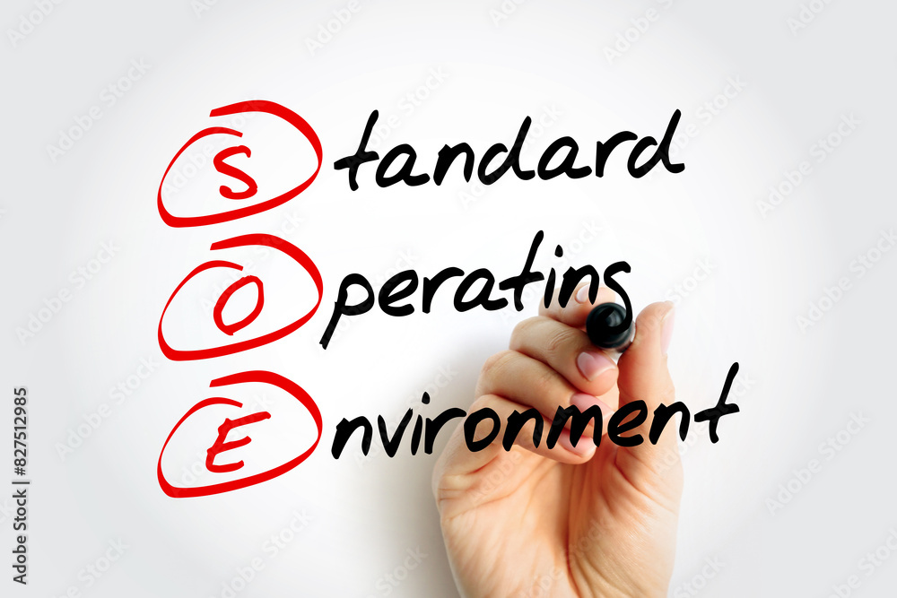 Aufkleber soe - standard operating environment is a standard implementation of an operating system and its ass