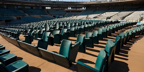 Stadium for sports and concerts empty on a sunny day.generative.ai