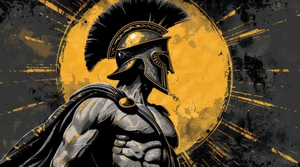 Obraz premium Abstract Epic Ancient Mythology Stoic Figure Portraying the Stoicism Existence with Stoical Expressionism And Timeless Classicism