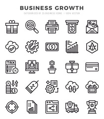 Business Growth Icons bundle. Lineal style Icons. Vector illustration.