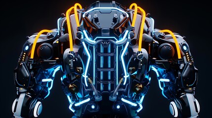Fototapeta premium Embracing the Future: Advanced Robotic Exoskeleton Technology Revolutionizes Human Potential with Innovation, Strength, and Precision in Every Movement