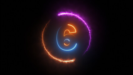 Neon light tube number 6
