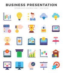 Set of Business Presentation Icons Flat icons collection.