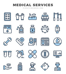 MEDICAL SERVICES icons set. Collection of simple Two Color web icons.