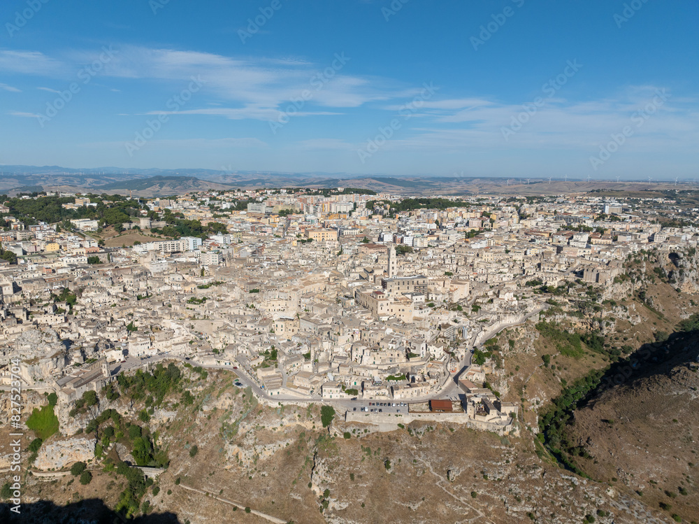 Poster aerial view - sassi di matera, italy