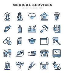 MEDICAL SERVICES Two Color icons. Vector Two Color illustration.