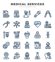 MEDICAL SERVICES Two Color icons collection. 25 icon set in a Two Color design.