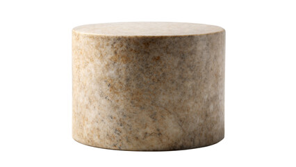 Cylindrical Stone Pedestal: A cylindrical stone pedestal, perfect for art displays or awards, isolated on a white background.

