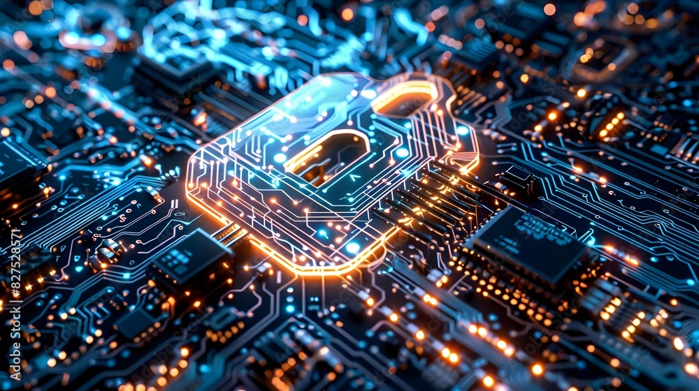 Poster a quantum encryption system securing communication networks against hackers, generative ai