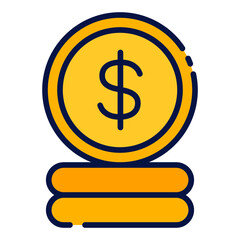 Coin filled line icon