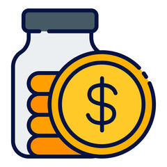 Money Growth filled line icon