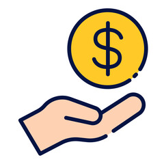 Saving filled line icon