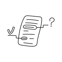 Analytics, document. Vector illustration in doodle style.