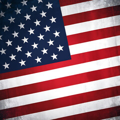 Naklejka premium Flat design grunge american flag background