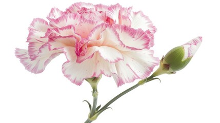 Isolated Pink and White Carnation