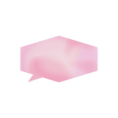 ピンク色六角形吹き出し_水彩風_左向き単品