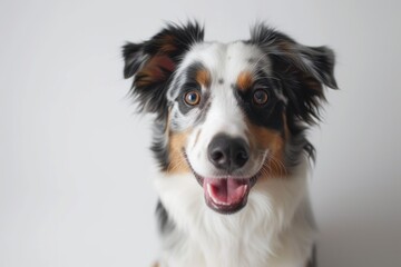 Fototapeta premium Purebred Australian Shepherd Showcases Stunning Profile on White