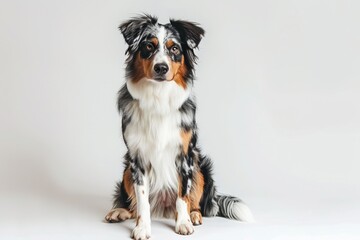 Majestic Australian Shepherd Dog Captured in Studio Portrait