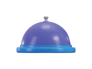 cloche on food tray for serving dish icon 3d render