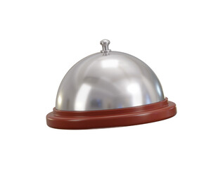 cloche on food tray for serving dish icon 3d render