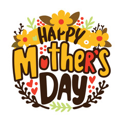Fototapeta premium Happy Mother's Day Floral Greeting Card