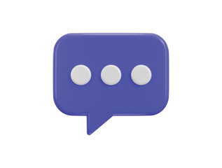 Chat message on speech bubble icon 3d rendering vector illustration
