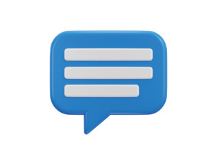 Chat message on speech bubble icon 3d rendering vector illustration