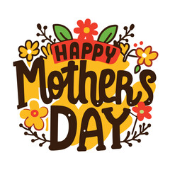 Fototapeta premium Happy Mother's Day Greeting with Floral Decorations