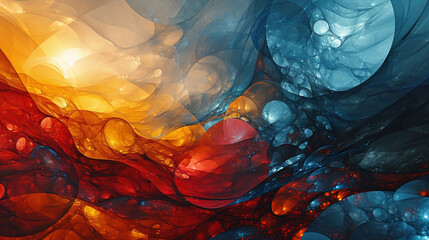 Contemporary Art Multicolored Stained Glass With Irregular Patterns Abstract Design Background