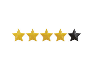 four stars ratting icon 3d render concept of customer feedback ratting icon vector illustration