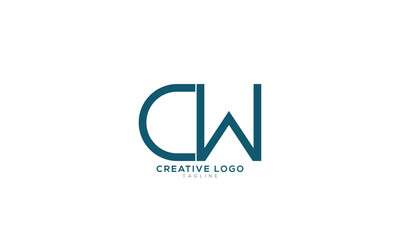 CW Abstract initial monogram letter alphabet logo design