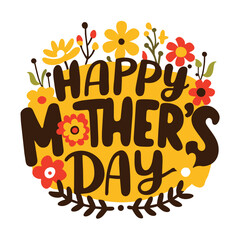 Fototapeta premium Happy Mother's Day Floral Greeting Card