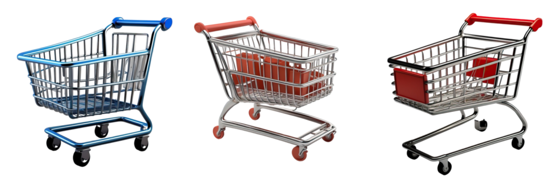 shopping cart isolated on transparent background