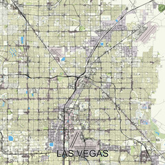 Las Vegas, Nevada, USA map poster art