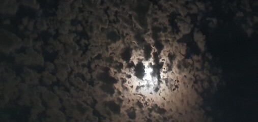 Sky view moon at mid night