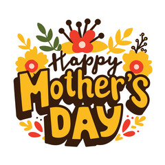 Naklejka premium Happy Mother's Day Greeting with Floral Design