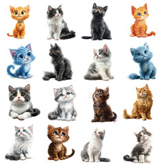 set of cats PNG