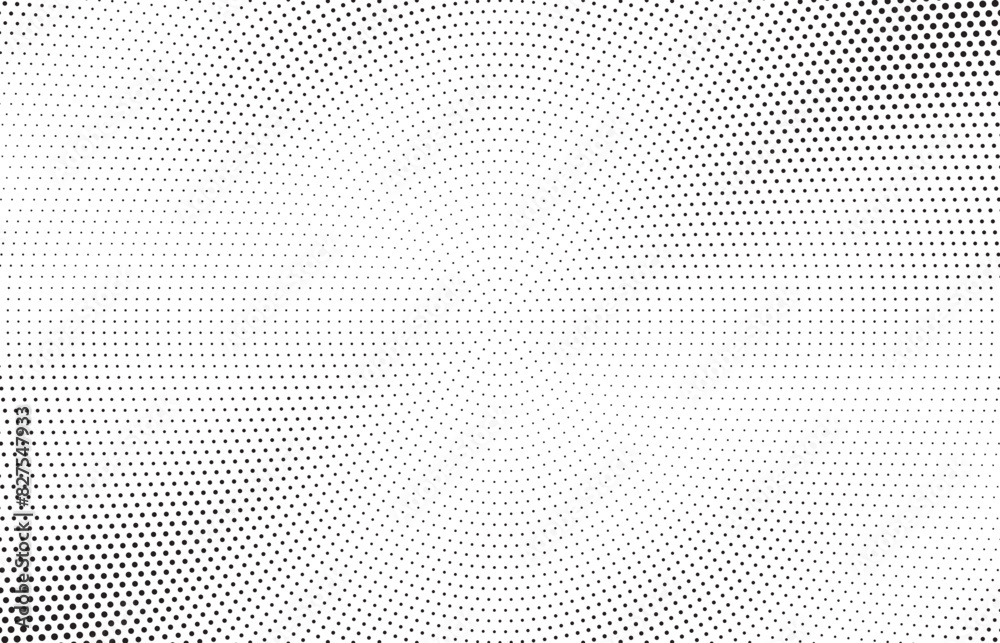 Poster Halftone vector background. Monochrome halftone pattern. Abstract geometric dots background. Pop Art comic gradient black white texture. Design for presentation banner, poster, flyer, business card.	