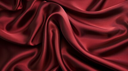 Luxurious Smooth Red Silk Fabric Close-Up for Textile Design, Fashion Projects, and High-End Decoration