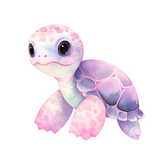 Pastel Sea Animal Watercolor Clipart, Cute Sea Turtle Illustration, Nursery Underwater Animals Design 