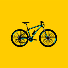 Fototapeta premium mountain bike side view cartoon vector illustration