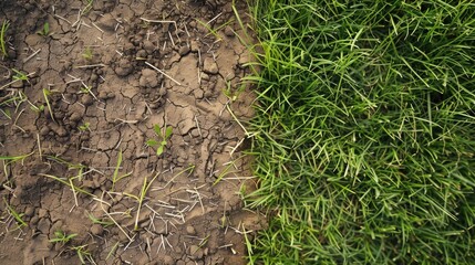 Fresh grass and desiccated grass