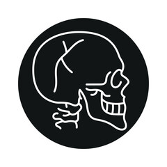 Skull fracture line black icon. Sign for web page