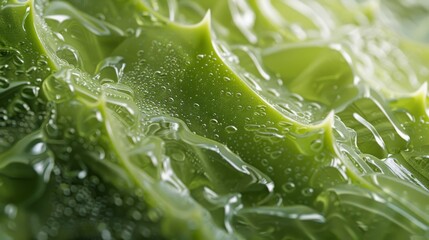 Detailed Textured Surface of Smooth Green Aloe Vera Leaf for Nature and Wellness Design Print