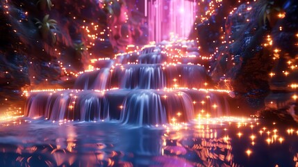 Obraz premium Dynamic Digital Symphony: Vibrant Waveforms in Technological Harmony Illuminate the Future of Connectivity and Innovation in a Captivating Visual Composition