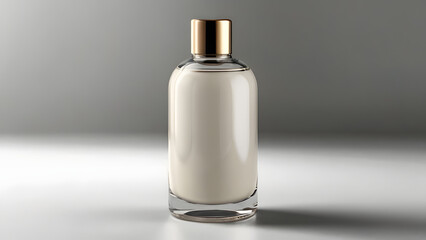 Naklejka premium Bottle for cosmetic products silver cap white packaging neutral white background