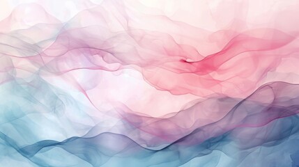 Obraz premium Abstract watercolor background with soft, flowing shapes and gradients, pastel colors, high detail, evoking a sense of calm and balance --ar 16:9 --style raw 