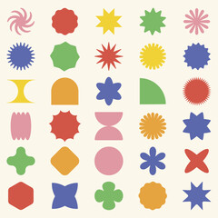 Brutalist shapes set. Abstract elements collection. Vector illustration.
